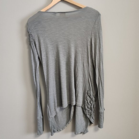 Anthropologie Ric Rac Green Long Sleeve Faux Wrap Top Size Medium - Picture 6 of 11